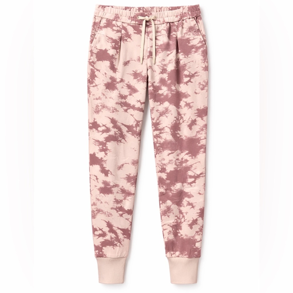Varley Tie Dye Joggers High Rise Fleece Sweatpants Neutral Tan Size S